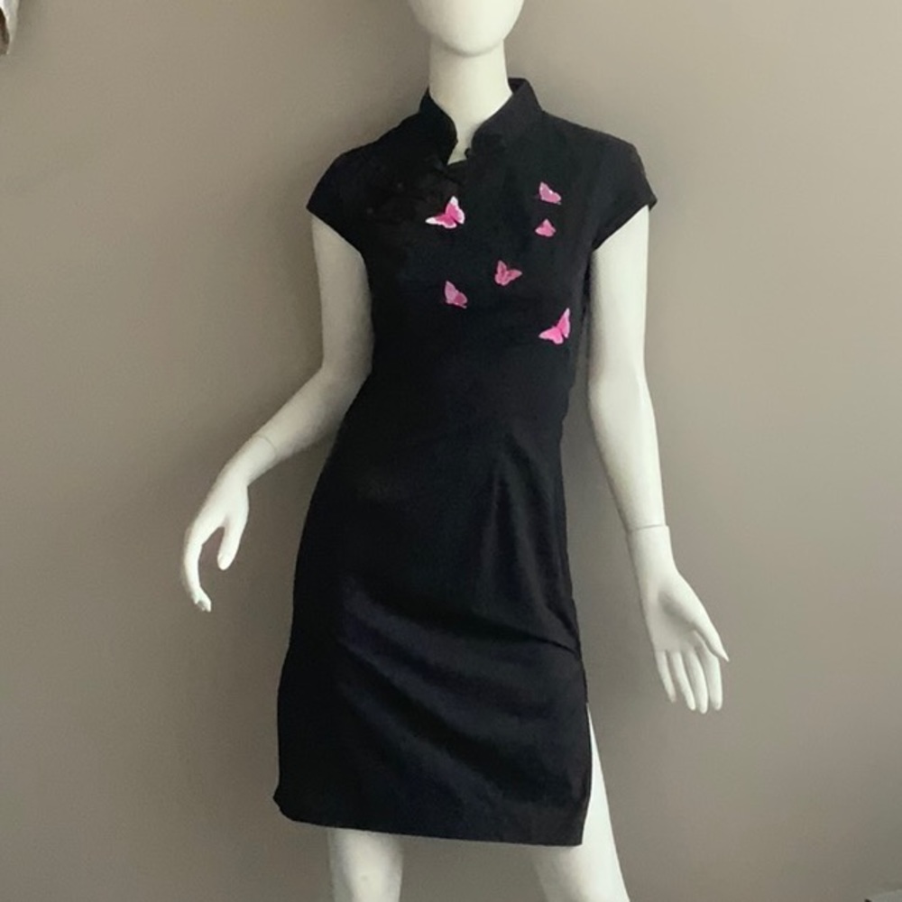 BOXFRESH Black Summer Dress w/ Butterflies
